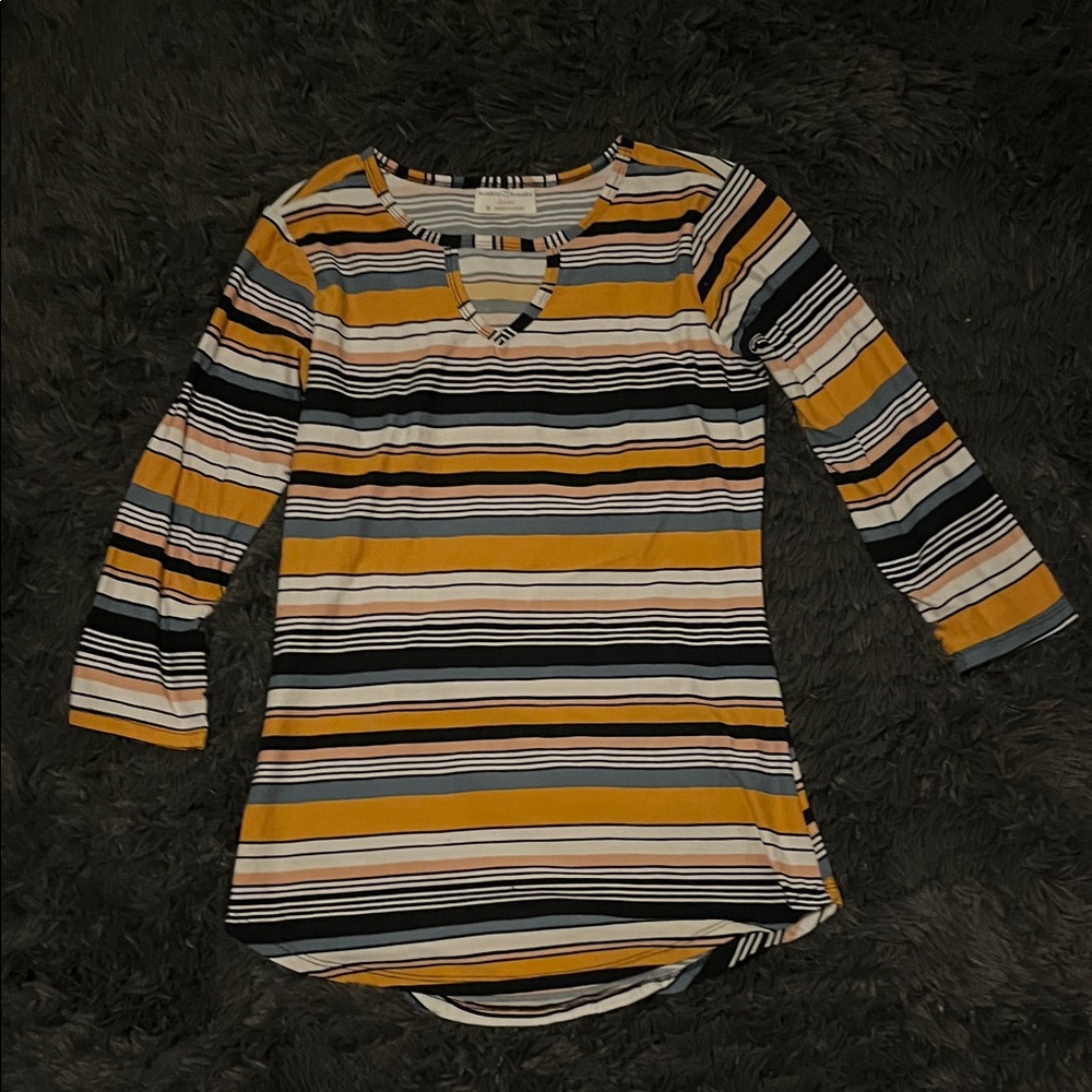 Bobbie Brooks Multicolor Striped Long Sleeve Top
